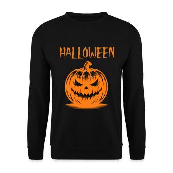Kürbis Kostüm Halloween  - Unisex Pullover - Schwarz - Vorne - Alina (178cm) & Michal (187cm)