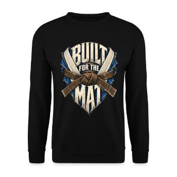 Brazilian Jiu Jitsu BJJ Built For The Mat - Unisex Pullover - Schwarz - Vorne - Alina (178cm) & Michal (187cm)