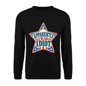 Patriotischer Sarkasmus Americana-Star Retro-Humor - Unisex Pullover - Schwarz - Vorne - Alina (178cm) & Michal (187cm)
