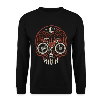 Bikepacking Totenkopf – Fahrrad & Abenteuer - Unisex Pullover - Schwarz - Vorne - Alina (178cm) & Michal (187cm)