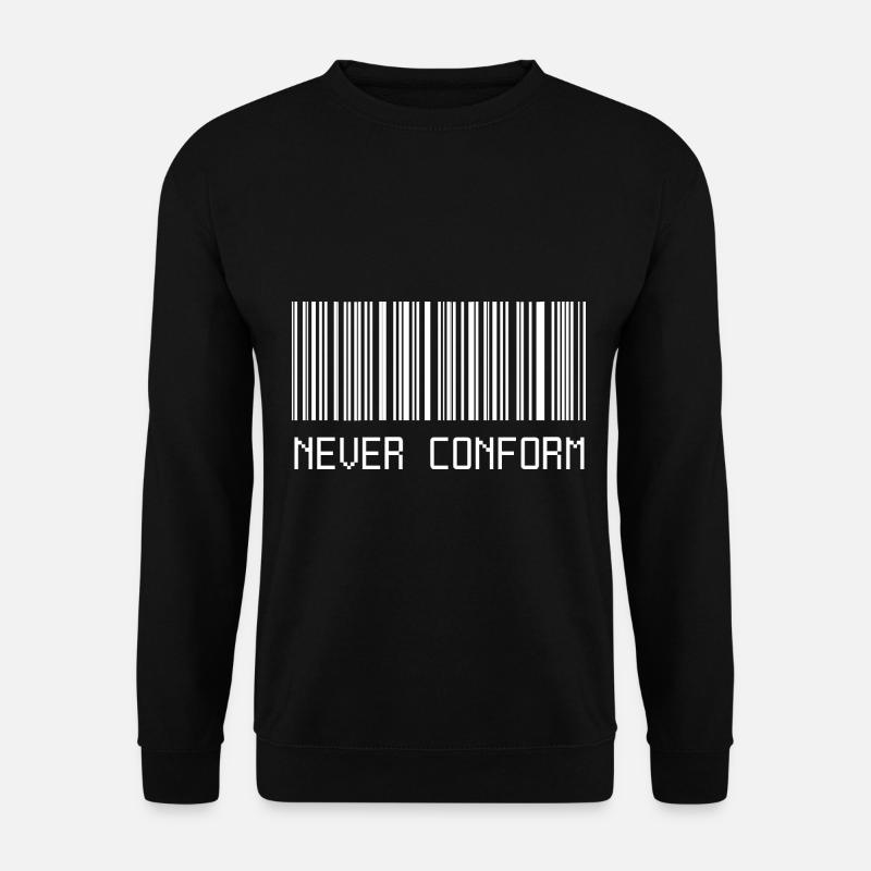 Never Conform Barcode - Unisex Pullover - Schwarz