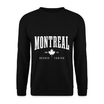 Montreal Quebec Kanada Ahornblatt - Unisex Pullover - Schwarz - Vorne - Alina (178cm) & Michal (187cm)