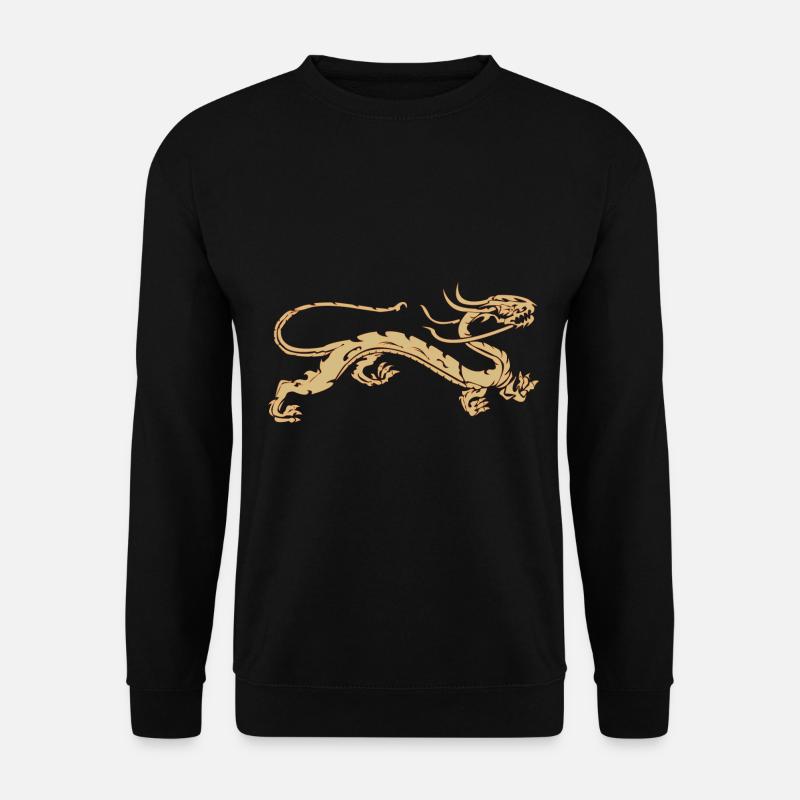 Goldener Drache T-Shirt - die Drachen Geschenkidee - Unisex Pullover - Schwarz
