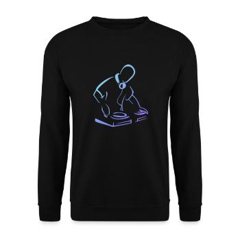 cool blue DJ - Unisex Sweatshirt - black - Front - Alina (178cm) & Michal (187cm)
