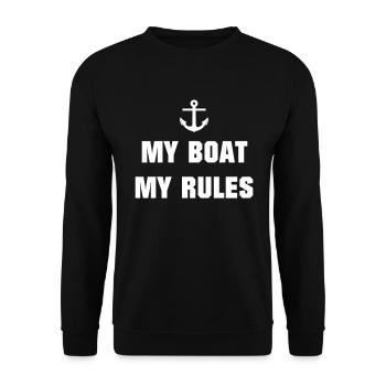 My Boat My Rules, Funny Boat Quote, Captain - Unisex Sweatshirt - black - Front - Alina (178cm) & Michal (187cm)