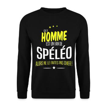 Cet homme est fan de spéléo cadeau humour - Sweat-shirt Unisexe - noir - Devant - Alina (178cm) & Michal (187cm)