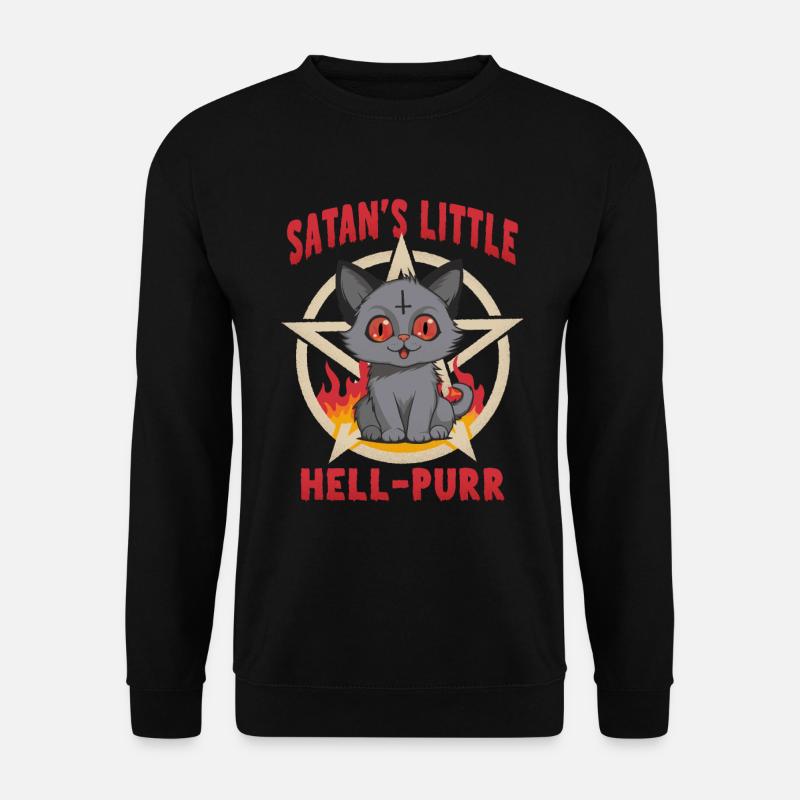 Satans kleine Hölle schnurrt - Unisex Pullover - Schwarz