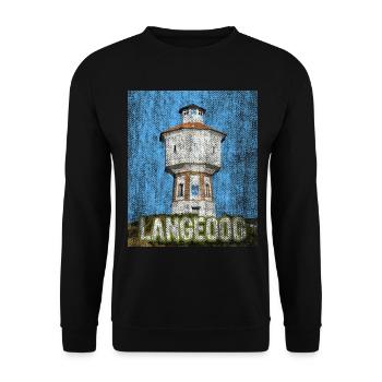 Island of Langeoog Longing - Unisex Sweatshirt - black - Front - Alina (178cm) & Michal (187cm)