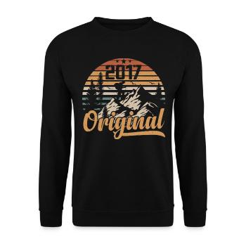 Original 2017 Retro 2017 Vintage 2017 Anniversary - Unisex Sweatshirt - black - Front - Alina (178cm) & Michal (187cm)