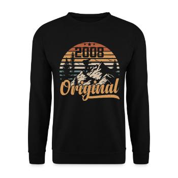 Original 2008 Retro 2008 Jahrgang 2008 Jubiläum - Unisex Pullover - Schwarz - Vorne - Alina (178cm) & Michal (187cm)