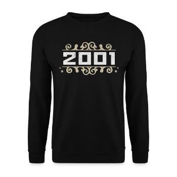 Millésime 2001 Rétro Anniversaire 2001 Millésime 2001 - Sweat-shirt Unisexe - noir - Devant - Alina (178cm) & Michal (187cm)
