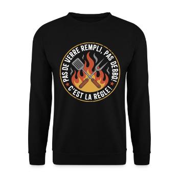 BBQ Apéro Cadeau Barbecue Humour - Sweat-shirt Unisexe - noir - Devant - Alina (178cm) & Michal (187cm)