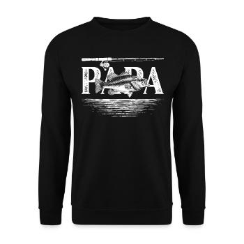 Pêche Vintage Homme Papa Pêcheur - Sweat-shirt Unisexe - noir - Devant - Alina (178cm) & Michal (187cm)