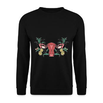 Utérus fleuri Doula Labor Coach Sage-femme - Sweat-shirt Unisexe - noir - Devant - Alina (178cm) & Michal (187cm)