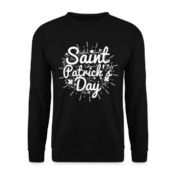 Saint Patrick's Day Ireland holiday clover gift - Unisex Sweatshirt - black - Front - Alina (178cm) & Michal (187cm)