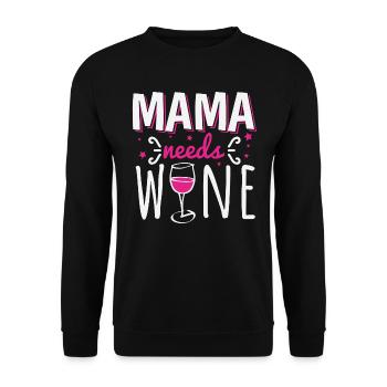 Maman a besoin de vin cadeau de fête des mères de mère - Sweat-shirt Unisexe - noir - Devant - Alina (178cm) & Michal (187cm)