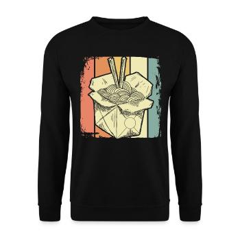 China Nudeln - Unisex Pullover - Schwarz - Vorne - Alina (178cm) & Michal (187cm)