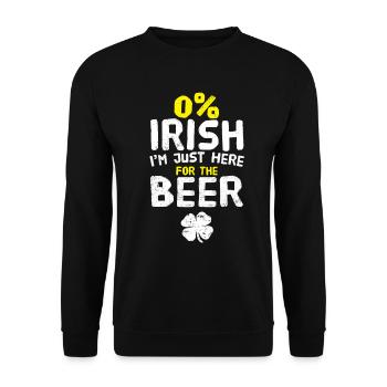 0% Irish Just Here For the Beer St. Patrick's Day - Unisex Sweatshirt - black - Front - Alina (178cm) & Michal (187cm)