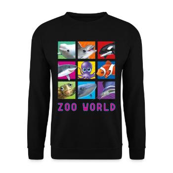 PD Moreno Zoo World animaux marins - Sweat-shirt Unisexe - noir - Devant - Alina (178cm) & Michal (187cm)