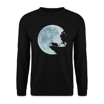 Armadillo in the Full Moon Pangolin Funny Gift - Unisex Sweatshirt - black - Front - Alina (178cm) & Michal (187cm)