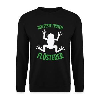 Frosch der beste Frosch Flüsterer Frösche Geschenk - Unisex Pullover - Schwarz - Vorne - Alina (178cm) & Michal (187cm)