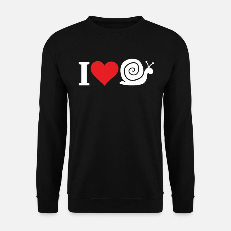 Schnecke Ich Liebe Schnecken Herz Langsam Geschenk - Unisex Pullover - Schwarz