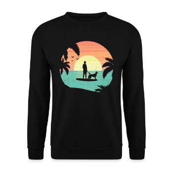 Stand Up Paddling chien SUP mer mer mer cadeau - Sweat-shirt Unisexe - noir - Devant - Alina (178cm) & Michal (187cm)
