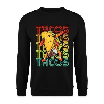 Dabbing Taco Cinco de Mayo Lustige Tacos - Unisex Pullover - Schwarz - Vorne - Alina (178cm) & Michal (187cm)
