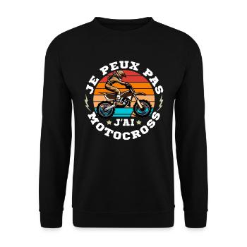 J'Peux Pas J'ai Motocross - Sweat-shirt Unisexe - noir - Devant - Alina (178cm) & Michal (187cm)