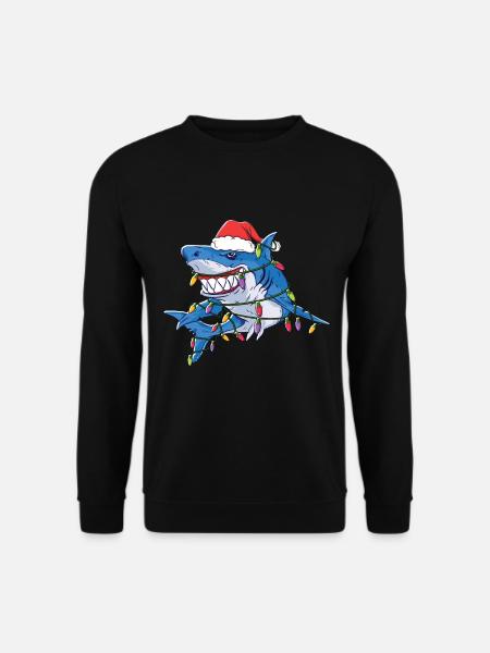 Santa Shark Christmas Lights - Sweat-shirt Unisexe - noir