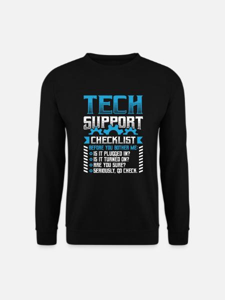 Funny Tech Support Checklist Helpdesk - Unisex Sweatshirt - black