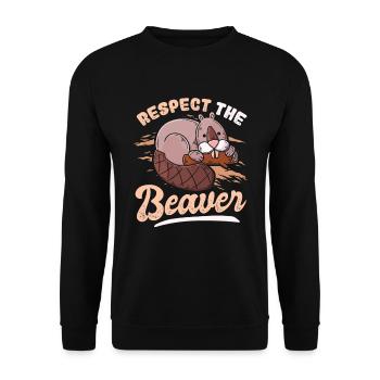 Respectez le castor - Sweat-shirt Unisexe - noir - Devant - Alina (178cm) & Michal (187cm)
