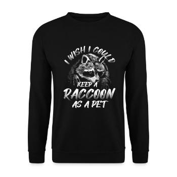 Panda Liebe Waschbär - Unisex Pullover - Schwarz - Vorne - Alina (178cm) & Michal (187cm)