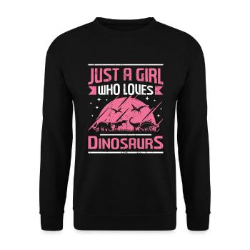 Just A Girl Who Loves Dinosaurs - Dinosaur Girl - Unisex Sweatshirt - black - Front - Alina (178cm) & Michal (187cm)