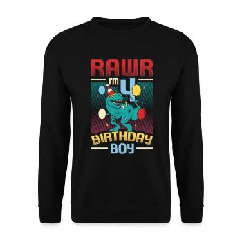 Birthday Trex Dinosaur 4th Birthday Boy - Unisex Sweatshirt - black - Front - Alina (178cm) & Michal (187cm)