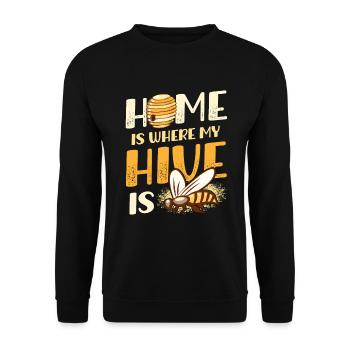 Home Is Where My Hive Is Beekeeper - Unisex Sweatshirt - black - Front - Alina (178cm) & Michal (187cm)