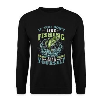 Drôle de pêche en disant Fischer - Sweat-shirt Unisexe - noir - Devant - Alina (178cm) & Michal (187cm)
