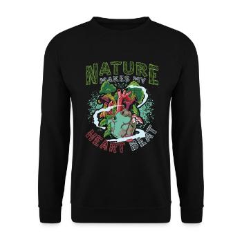 Nature makes my heart beat faster. - Unisex Sweatshirt - black - Front - Alina (178cm) & Michal (187cm)