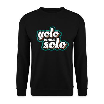 Solo proud single, Happy single - Unisex Sweatshirt - black - Front - Alina (178cm) & Michal (187cm)