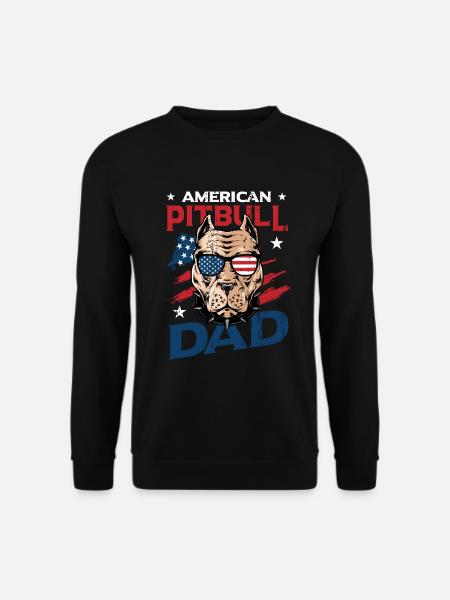 American Pitbull Dad July 4 - Unisex Sweatshirt - black