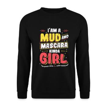 I am a girl made of mud and mascara - Unisex Sweatshirt - black - Front - Alina (178cm) & Michal (187cm)