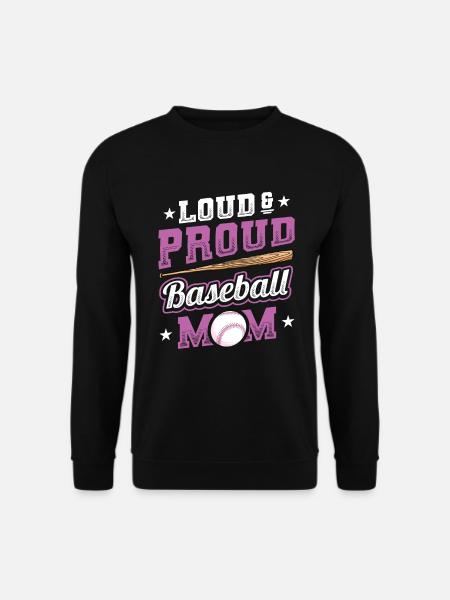 Laut und stolzer Baseball-Mutter - Unisex Pullover - Schwarz