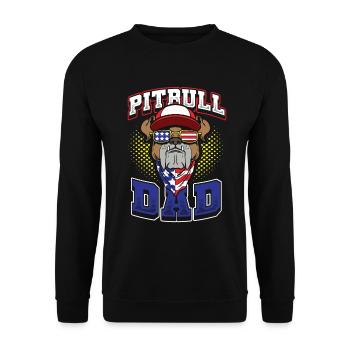 Amerikanischer Pitbull Dad 4. Juli - Unisex Pullover - Schwarz - Vorne - Alina (178cm) & Michal (187cm)