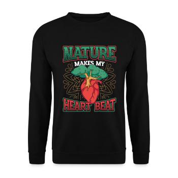 Nature makes my heart beat faster. - Unisex Sweatshirt - black - Front - Alina (178cm) & Michal (187cm)