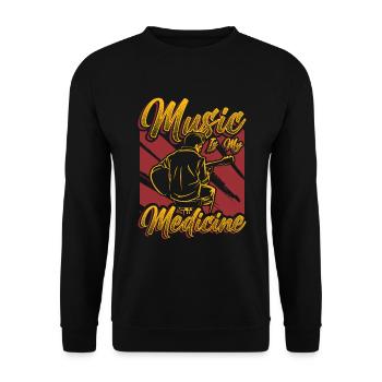 La musique est ma médecine Mélomanes - Sweat-shirt Unisexe - noir - Devant - Alina (178cm) & Michal (187cm)