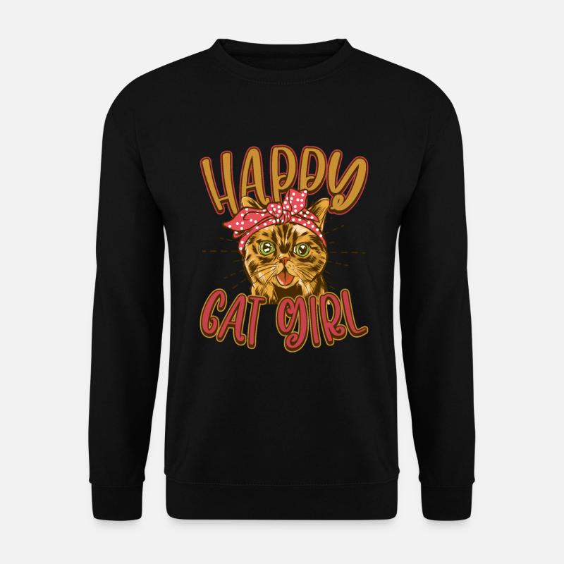 Chat chat heureux Chat Chaton - Sweat-shirt Unisexe - noir