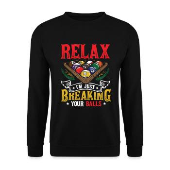 Billards Pool Players - Unisex Pullover - Schwarz - Vorne - Alina (178cm) & Michal (187cm)
