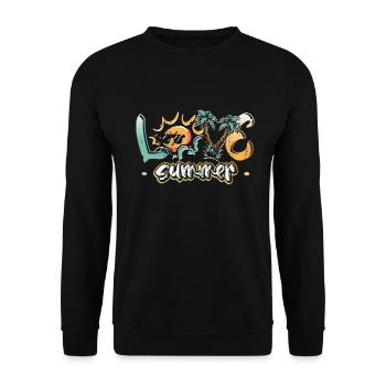 Hello Summer Sun with sunglasses - Unisex Sweatshirt - black - Front - Alina (178cm) & Michal (187cm)