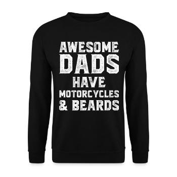 Les Papas Géniaux Ont Des Motos Et Des Barbes - Sweat-shirt Unisexe - noir - Devant - Alina (178cm) & Michal (187cm)