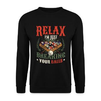 Billards Pool Players - Unisex Pullover - Schwarz - Vorne - Alina (178cm) & Michal (187cm)